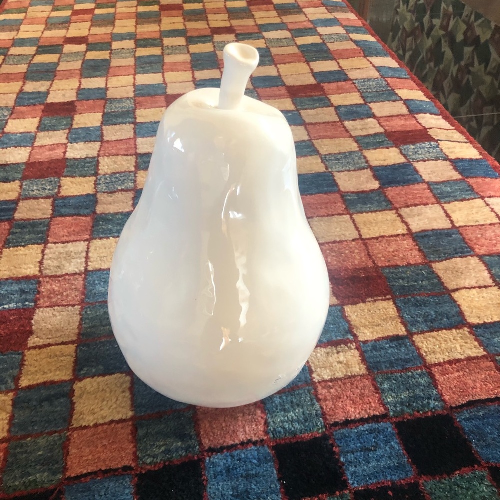 White ceramic decorative pear. Fab for Home Decor